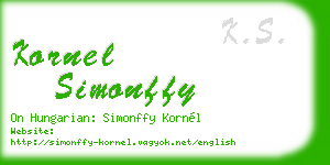 kornel simonffy business card